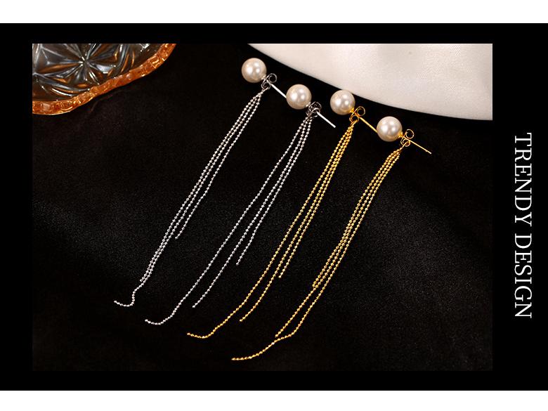 Banyan Tree S925 Silver Long Pearl Tassel Earrings for Women