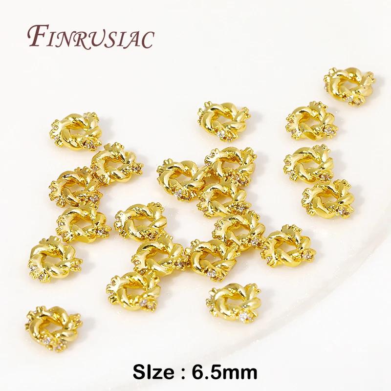 18K Gold Plated Metal Bead Separators For Bracelets,Weave Pattern Beads,Spacer Beads For Jewelry Making DIY Accessories