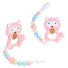 Baby Cartoon Teething Toy Food Grade Silicone Infant Chew Toy   Shape and Chain Design