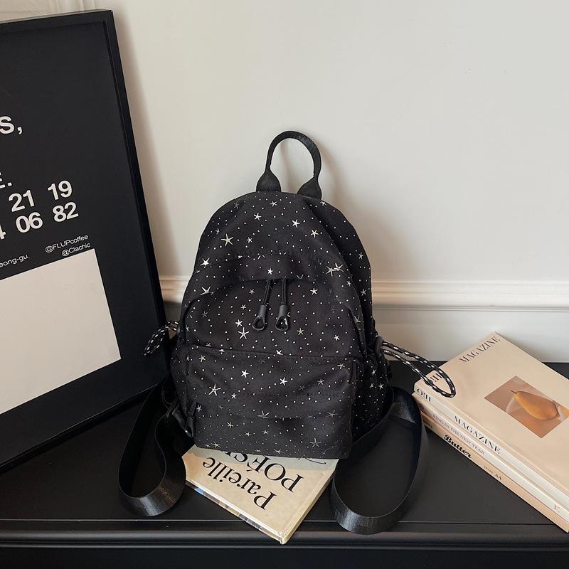 Schoolbag Sweet Soft mist silhouette splashing ink Gypsy star printing small schoolbag College students daily commuting Lightweight storage backpack