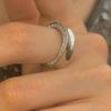 Stylish 925 Sterling Silver Geometric Ring Chic Korean Fashion Adjustable Design For Women