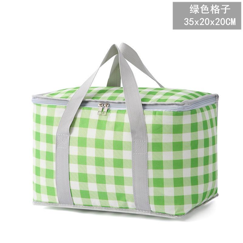 

Изолированная сумка большая дорожная для улицы пикника утолщенная алюминиевая фольга бенто складная Green