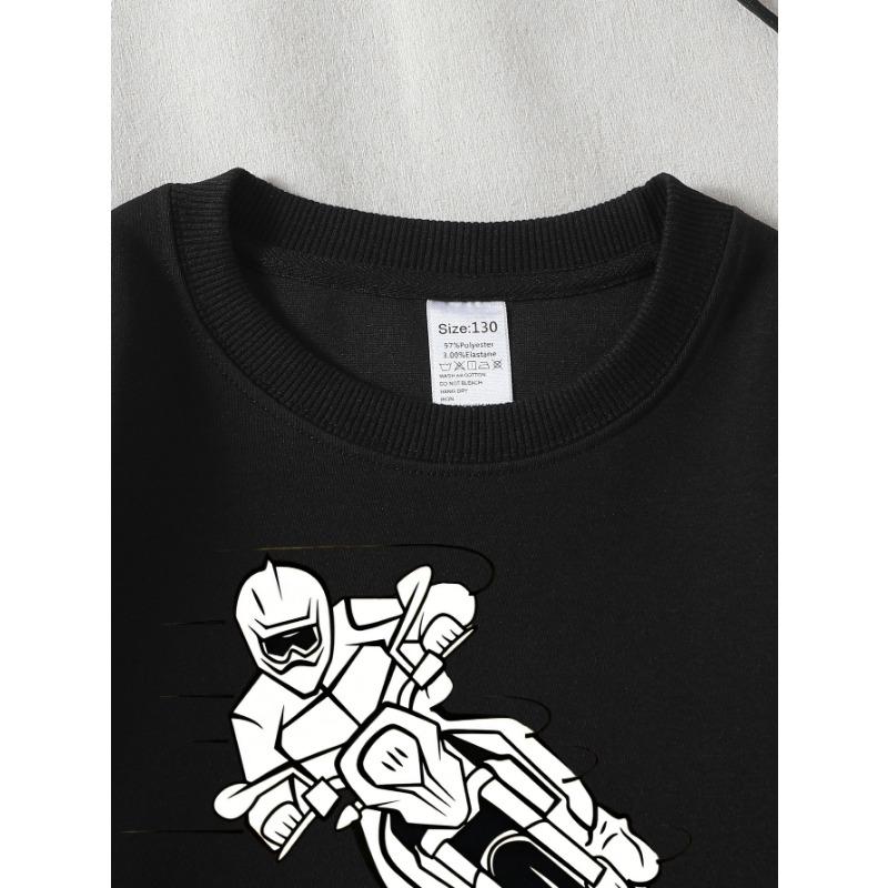 European sizes Cyber Soldier Graphic Design Girls' Crew Neck Sweatshirt, Western Top, Long Sleeved, Casual for Little Girls.