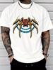 Deep Navy Unisexs Loose Cotton Tshirt Classic Big Spider Circular Art Print Crew Neck Teen Daily Casual Summer Short Sleeve Tee