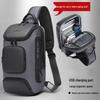 Returnable Men's Single Shoulder Chest Bag with Logo Printing - Stylish, Casual, Multifunctional with USB for Outdoors.