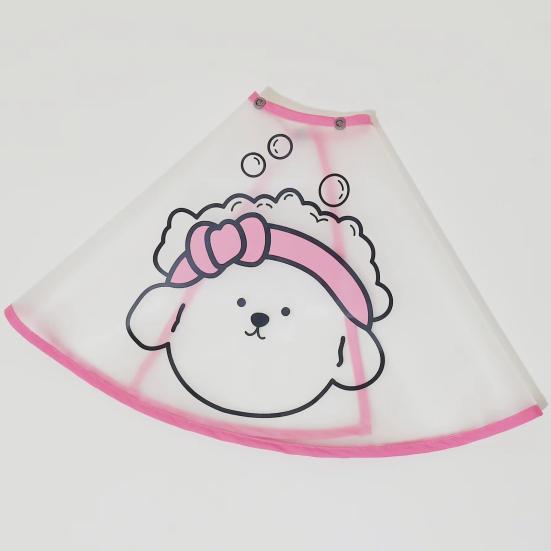 Pet Cloak Adjustable Pet Haircut Cape Waterproof Cartoon Print Design Dog Grooming
