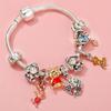 Colors Enamel Disney Princess Dress Charms Pulseiras for Girls Colorful Glass Beads Bracelets&Bangles Women Cartoon Skirt Dangle