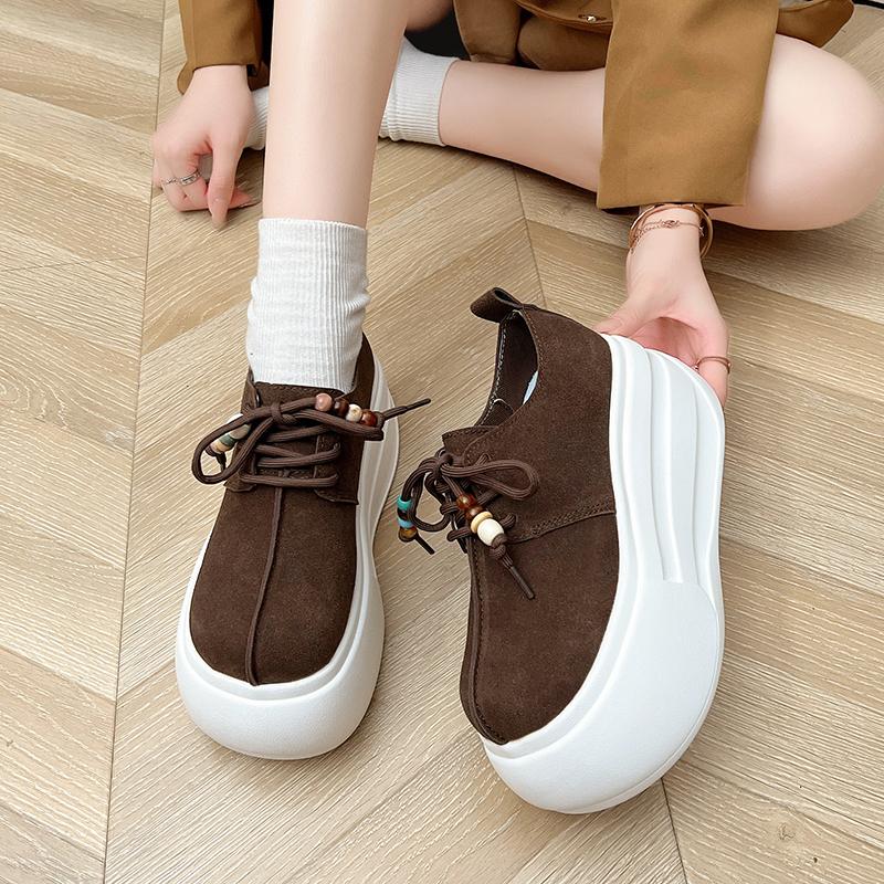 Platform Women Flats Shoes New Sneakers Casual Spring Autumn Sandals Fashion Lace Up Walking Woman Loafers Mujer