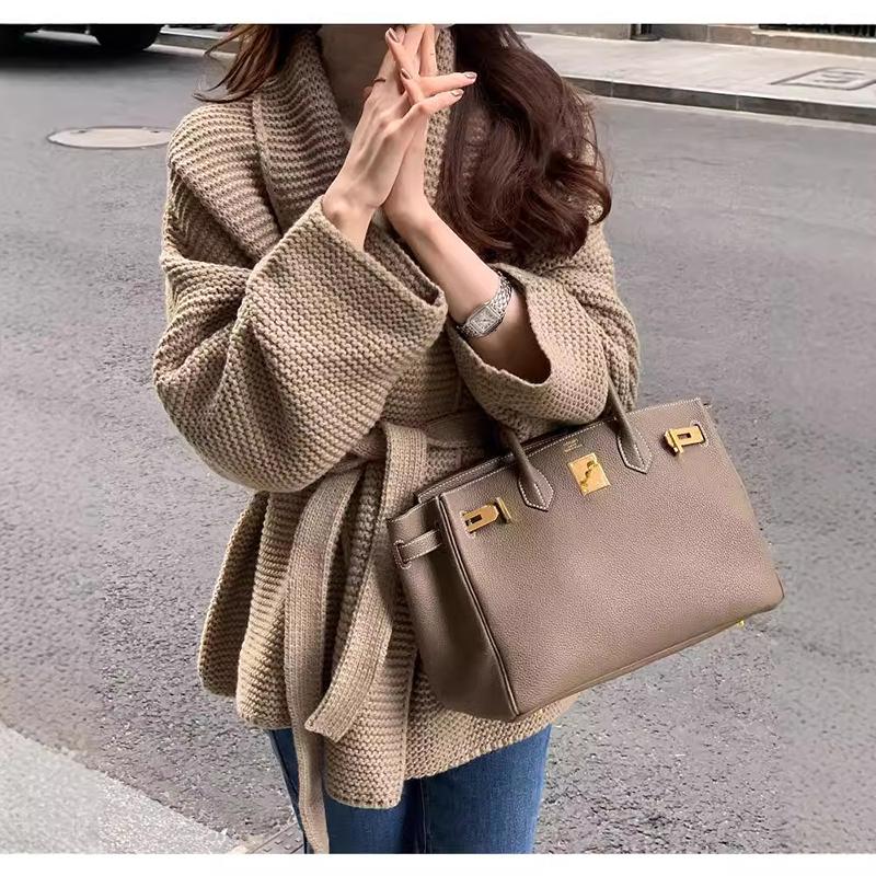 

Женский осенне-зимний свитер, пальто, свободный модный длинный вязаный кардиган с v-образным вырезом, толстое пальто с длинными рукавами L дубильная кора