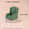 Miniature Sofa Model Figure 1/12 Scale Doll House Decoration Armchair with Washable Floral Fabric And Wood Frame Design