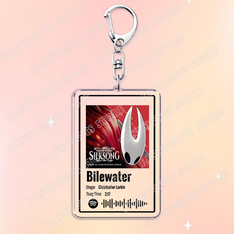 

New Hollow Knight Silksong Game Music Keychains for Accessories Bag Original Soundtrack Songs Keyings Jewelry Fans Gamer Gifts
