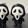 Eye-catching Scary Figurine 3D Printed Scream Ghost Face Ornament, Mini Desktop Statue for Halloween Detailed Table Topper Decoration, Funny Skeleton