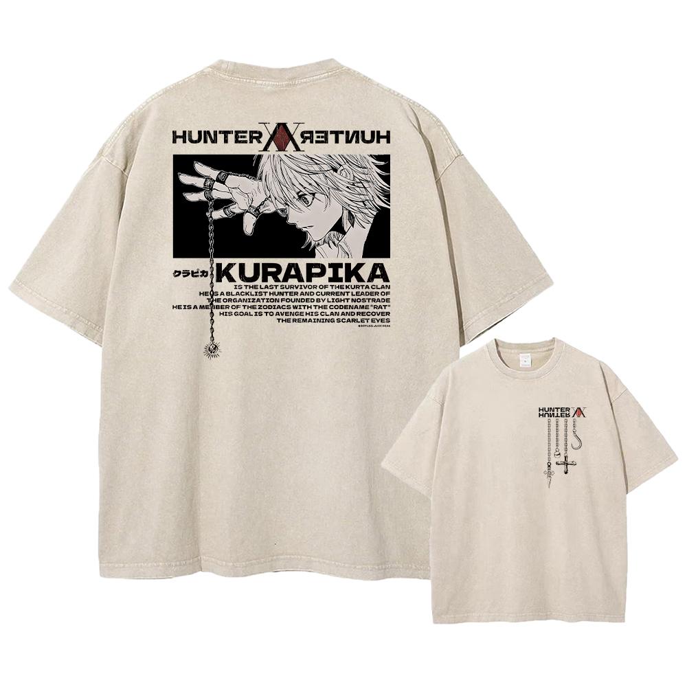 

Vintage Anime Hunter X Hunter Acid T Shirt Graphic Print Tees Men Women Manga Street Washed 100% Cotton T Shirts Unisex M