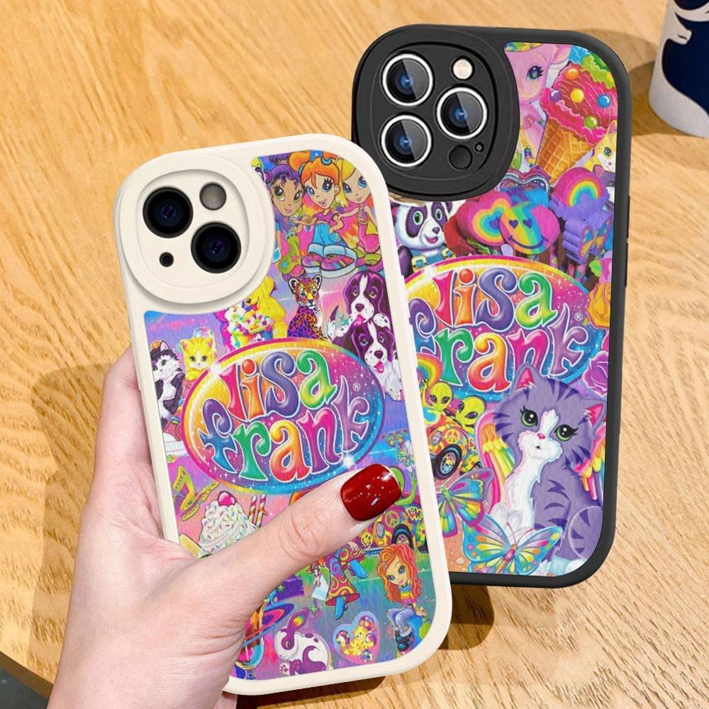 Lisa Frank Art For IPhone 16 15 14 16E 13 12 11 Pro Max Plus Phone Leather Case