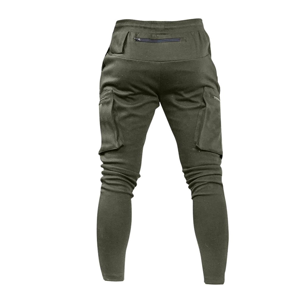 Men's Color Multi Pocket Outdoor Sports Fitness Running Training Cargo Pants