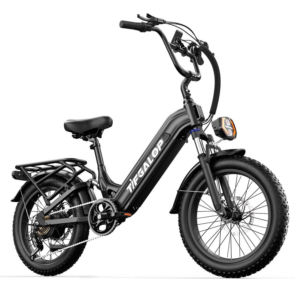 TIFGALOP XC20 All-Terrain Electric Bicycle 48V20AH Battery 500W Motor 20 Inch Fat Tires City Commuting E-Bike With Tow Seat