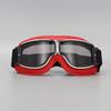 Vintage Pilot Motorcycle Goggles UV400 Windproof Scratch Resistant PC Lens with Leather Trim for Open Face Helmet