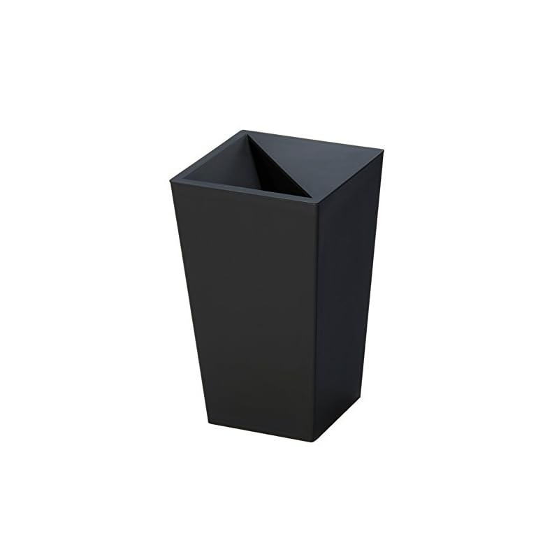 Shinki Gosei (Shinki Gosei) Tonbo Unide Kaks Trash Can, Conceals Trash, 5.5 Liter, Black, 17cm (W) X 17cm (D) X 28cm (H), with Lid, S-28, Made In