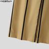 INCERUN Men Zip-up Waist Trousers Casual Line Stitching Thin Long Pants