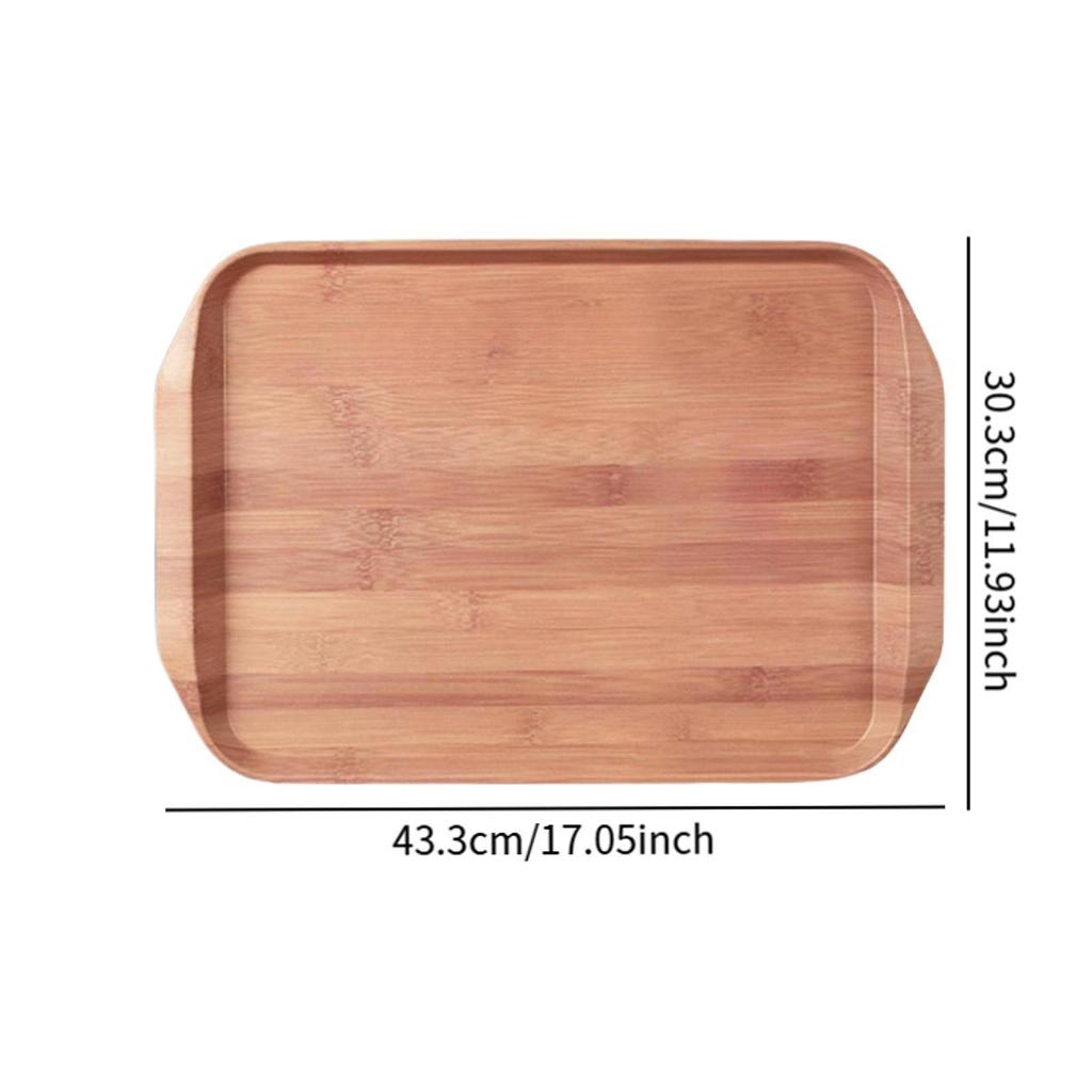 Melamine Wood Grain Tray Portable Multipurpose Decorative Serving Platter for Household Camping BBQ Restaurant Breakfast