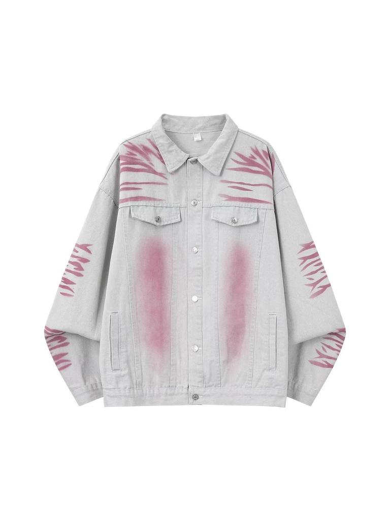 Retro Hong Kong-stil Herr Casual Arbetskläder Jacka - Långärmad, Lös Passform, Trendigt Ytterplagg