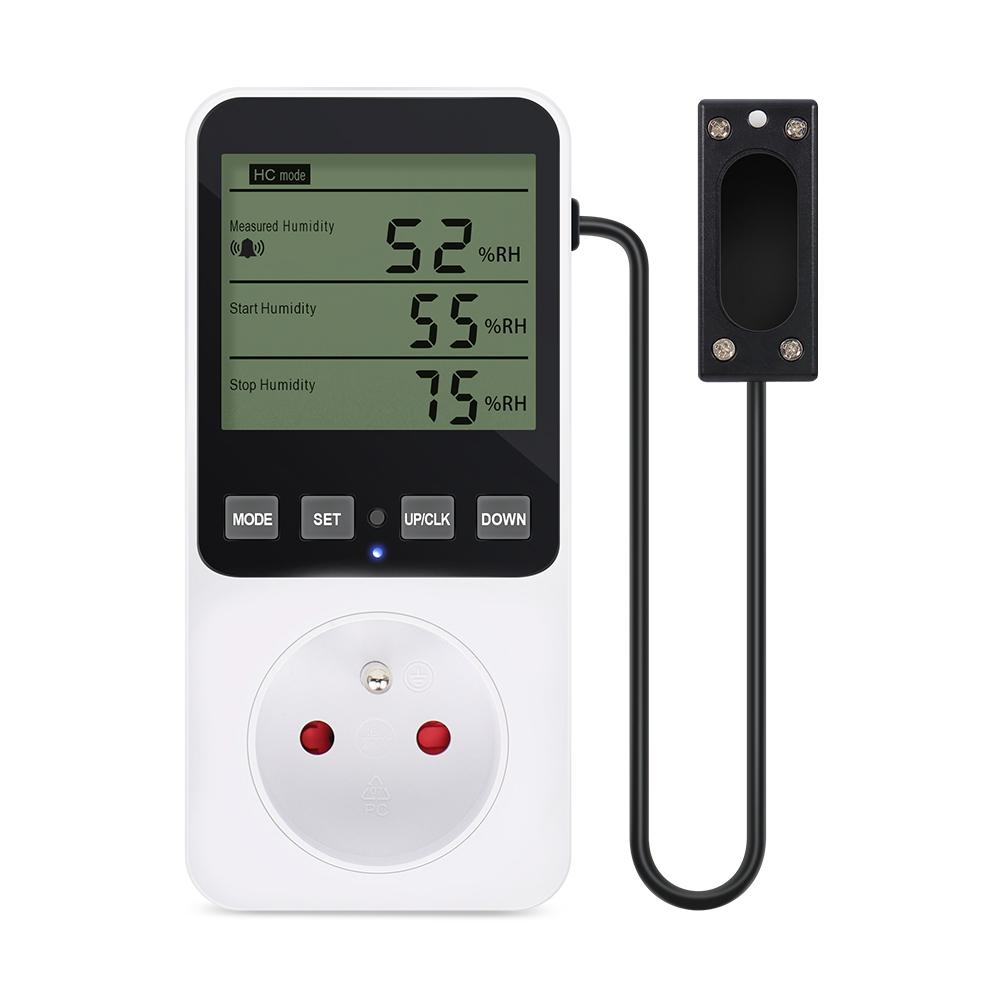 Digital Temperature Humidity Controller LCD Display Thermostat Timer Socket  Heating Cooling Alarm With Temperature Sensor