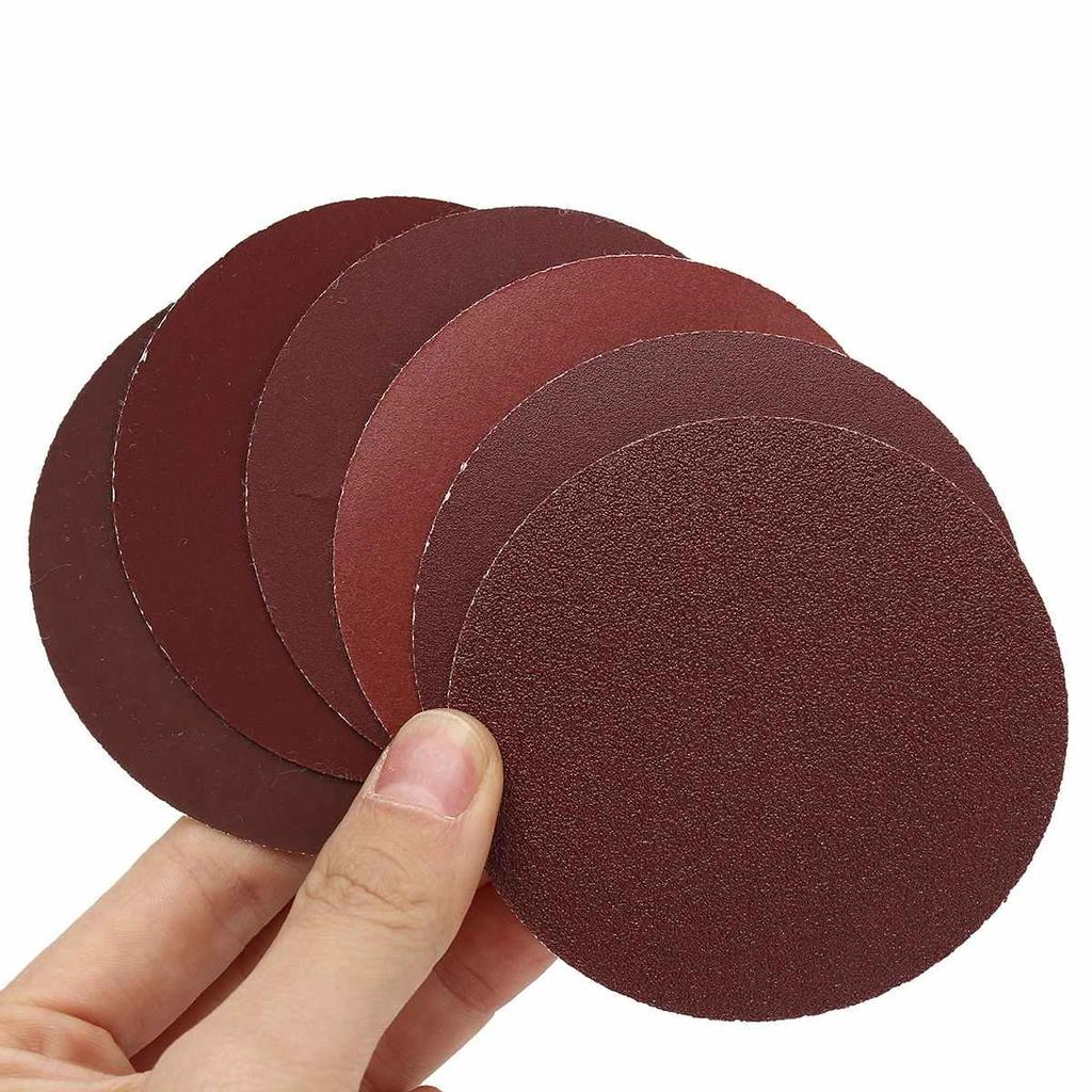 3-inch Self-Adhesive Sandpaper Discs, Flocked for Woodworking and Drill Polishing, 75mm