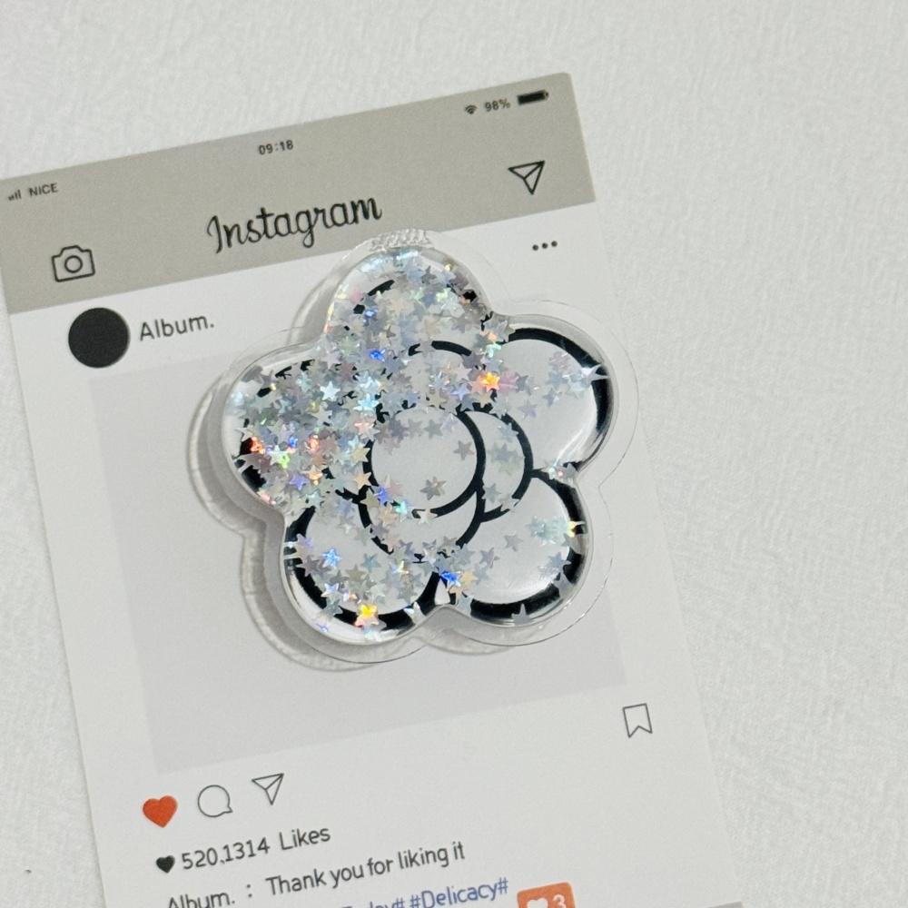 Korea Cute Glitter Flower Phone Griptok Grip Tok Stand Holder For iPhone Universal Accessories Finger Tips Bracket