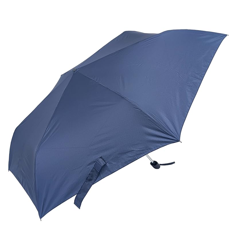 Rose Sangyo Long Mini Folding Solid 82650502 Men's Umbrella, 65cm, Umbrella, Color, Navy,