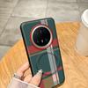 For Huawei Mate 70 60 Pro Case Red Green Stripe Pattern Leather Magsafe Individual Metal Keys Matte Anti-Slip Grip Soft Cover