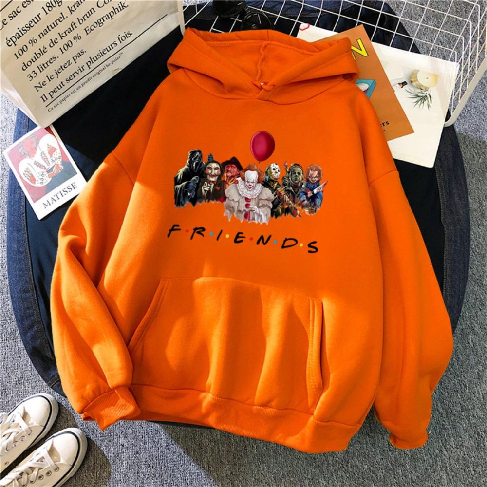 Women Hoodies Japanese Anime Demon Friend Print Hip Hop Woman Casual Pullover Unisex Streetwear Male Y2K Clothes Hoody