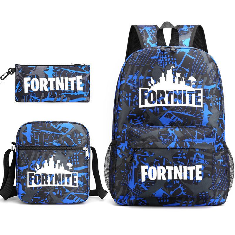 Peripheral Printed Schoolbag 3-Piece Pencil Case Shoulder Bag Backpack