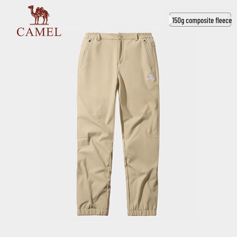 Camel Unisex Outdoor Fleece-Lined Softshell Hiking Pants
