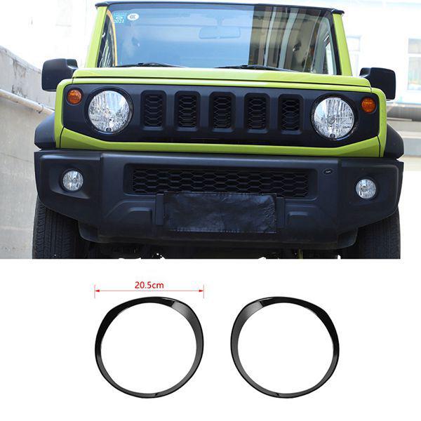 Black ABS Headlight Ring Style A for Suzuki Jimny - Car Exterior Accessory