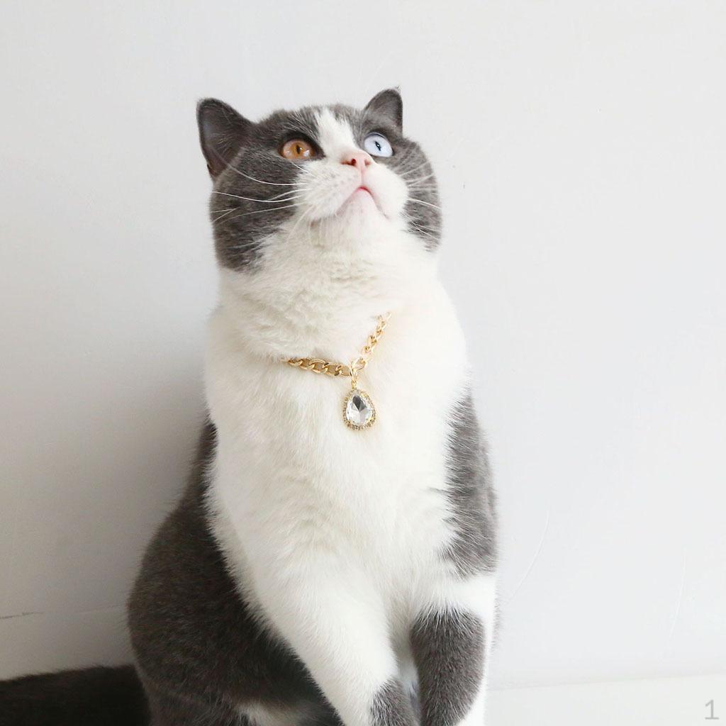 With Bling Charm Rhinestones Dog Puppy Pendant Adjustable Water Drop Necklace for Dogs