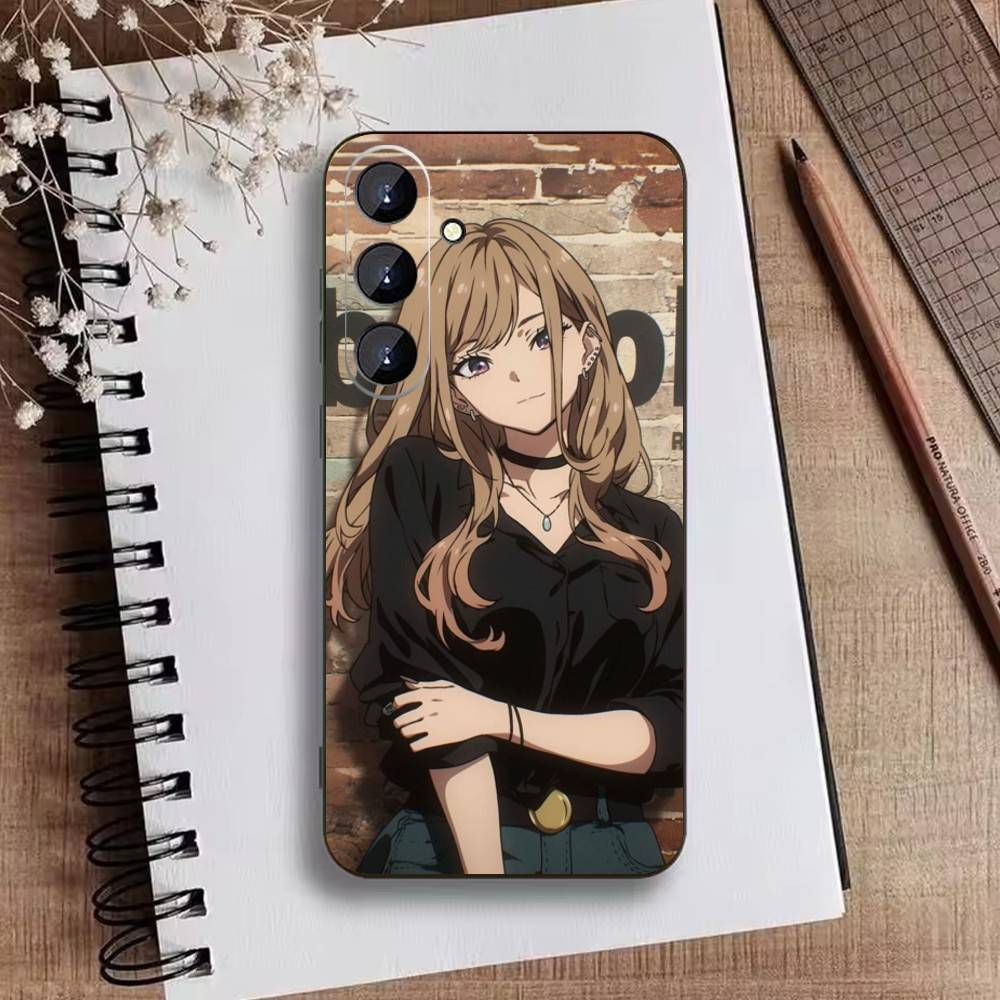R-Darling Marin Kitagawa Colorful Silver Phone Case For Samsung Galaxy A73,21,22,32,71,53,52,51,80,5G Soft Black Cover