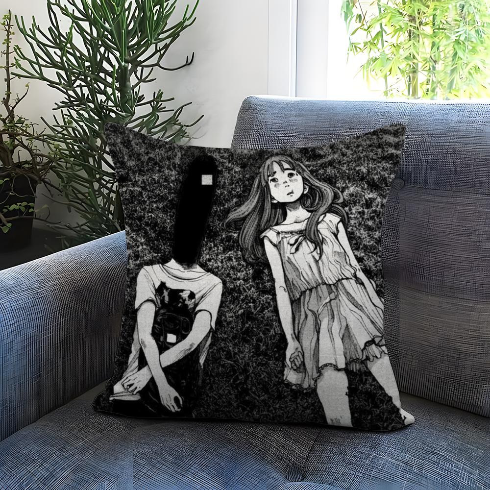 G-Goodnight P-Punpun Cushion Cover Comfortable Reversible Pillow Cover Ideal for Car Sofa Bedroom & Beyond
