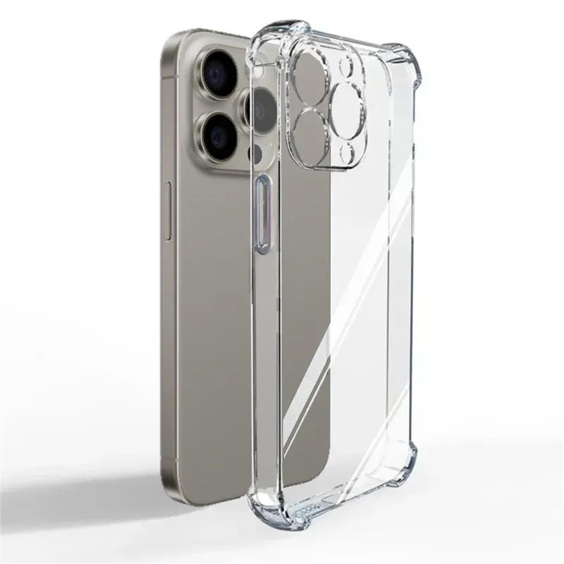 Shockproof Clear Phone Case For iPhone17 16 15 14 13 12 11 Pro Max 16 Plus 13 Mini X XR XS Max 6 6s 7 8 Plus SE Airbag Transparent Soft TPU Cover