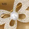 Faux Pearl Butterfly Pin Brooch Pin, Hollow Shape Lapel with Imitation Pearls Cubic Bridal Zirconia Decor, Versatile Decorative Badge for Suits Coats