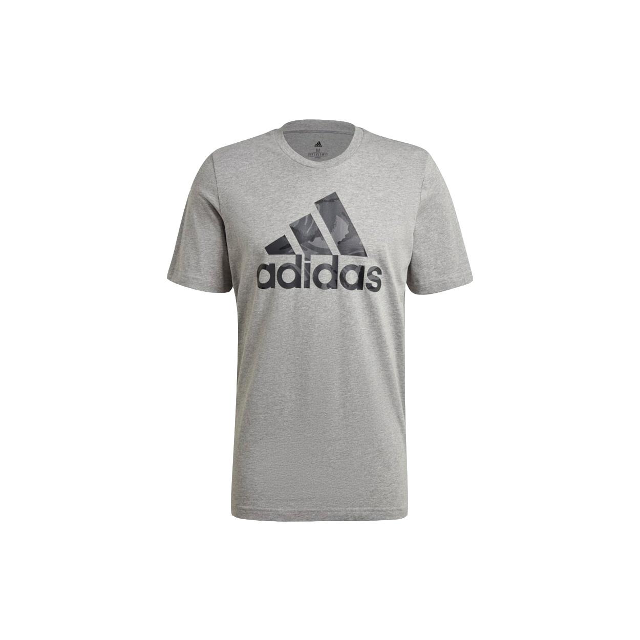 adidas Casual Sports Camouflage Alphabet Logo Printing Short Sleeve Gray Men s GK9637 XS
