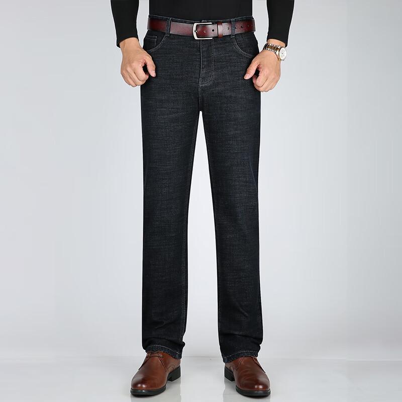 

Romon Men s Winter Fleece-Lined Straight-Leg Casual Jeans 34