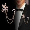 Alloy Wing Horse Chain Brooch Zodiac Pony Pins Women Men Clothing Accessory Suit Lapel Corsage  Year Gift