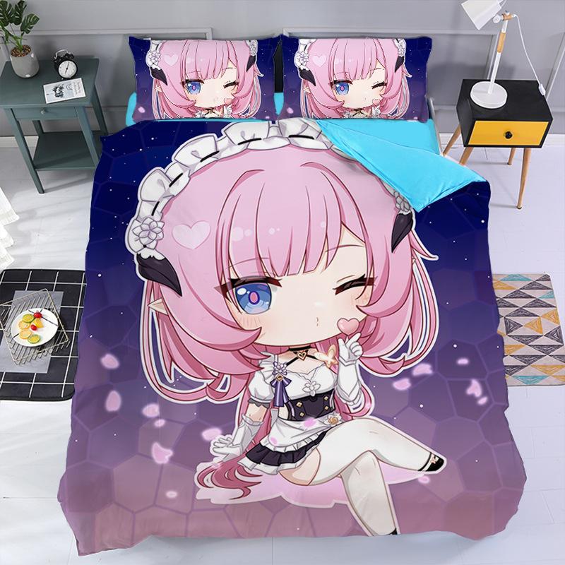 Anime Elysia Bedding Sets Japanese Anime Two-Dimensional Girl Duvet Cover Set Kawaii Sexy Girl Quilt Cover 2/3Pcs