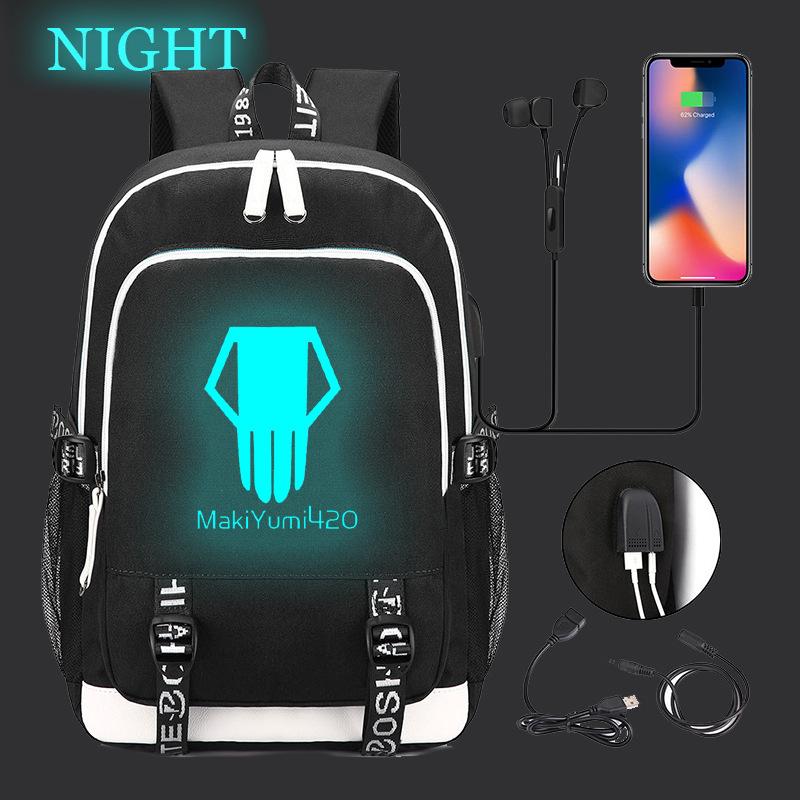 Boku Noero Academia Peripheral Luminous Schoolbag Outdoor Travel Large Capacity Usb Backpack