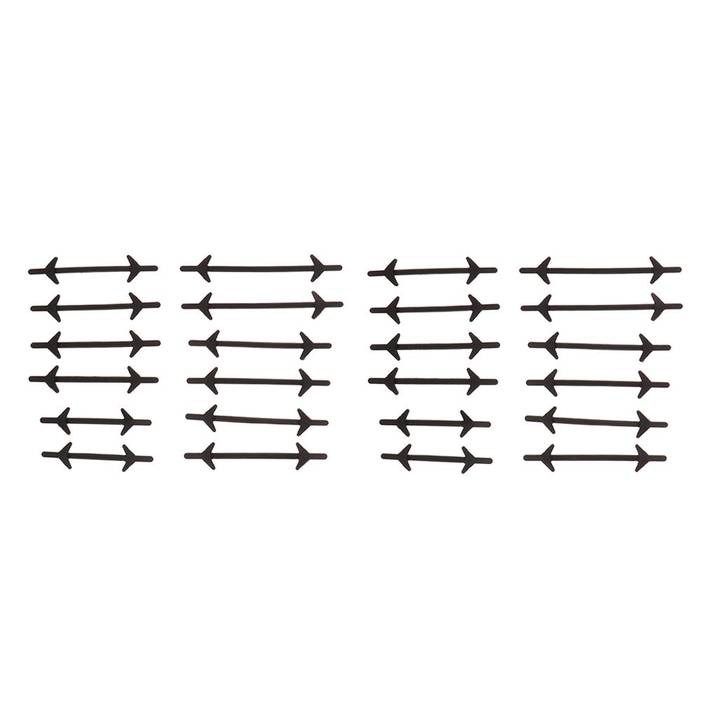 

24Pieces Унисекс Без галстука Шнурки Эластичные силиконовые кроссовки Шнурки Черный