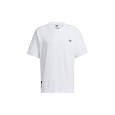 Originals Trefoil Casual Sport Estampa nas Costas Camiseta Manga Curta Gola Careca Masculina Tops Branco HC6924