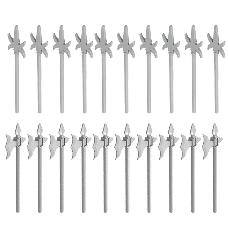 MOC Medieval Military Building Blocks Weapon Figure Accessories Shoulder Armour Helmet Bow Cape Hat Sword Brick Toy Gift X038
