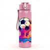 1PC Dripping Paint Soccer Ball Artwork 750ml Color Plastic Water Bottle Leakproof Flip Straw Lid For Sports Office Home Use