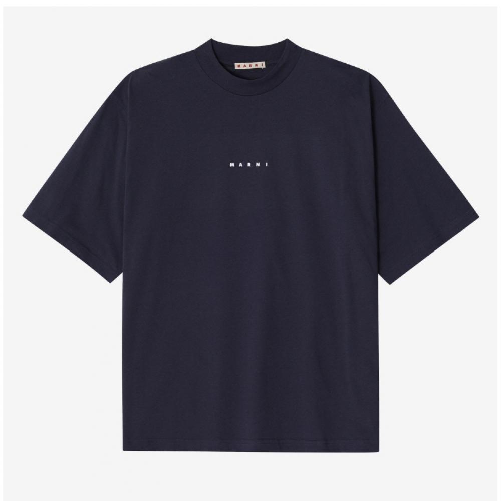 Marni Humu0223p1 UScS87 Lob99 Logo Herren Kurzarm T-Shirt