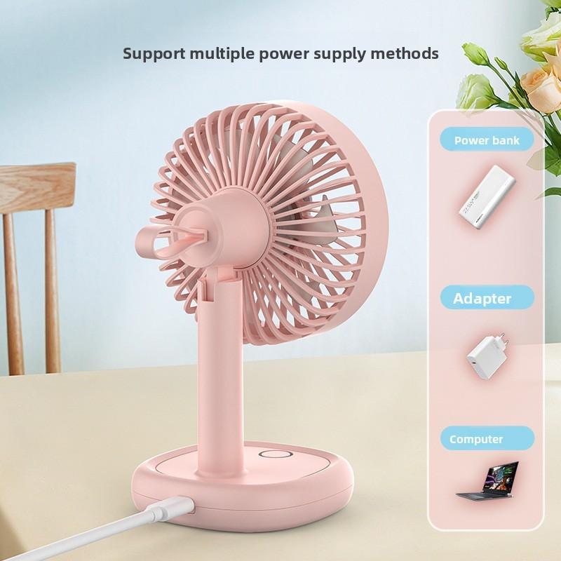 Usb Desktop Fan For Office And Student Dorm Rooms With Rechargeable Battery And Quiet Operation